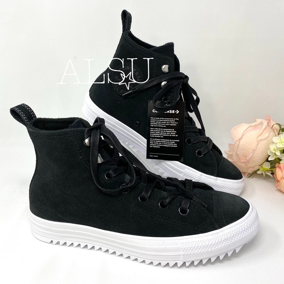 Converse Ctas Hiker High Suede Black Women's Size 7.5 AUTHENTIC 565236C - Picture 3 of 8